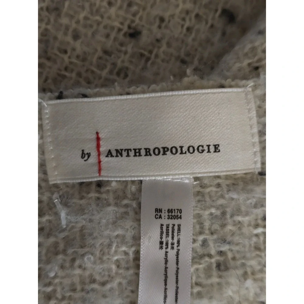 Anthropologie‎ Chunky Fringe Throw/scarf Cream flecked confetti knit soft Boho
